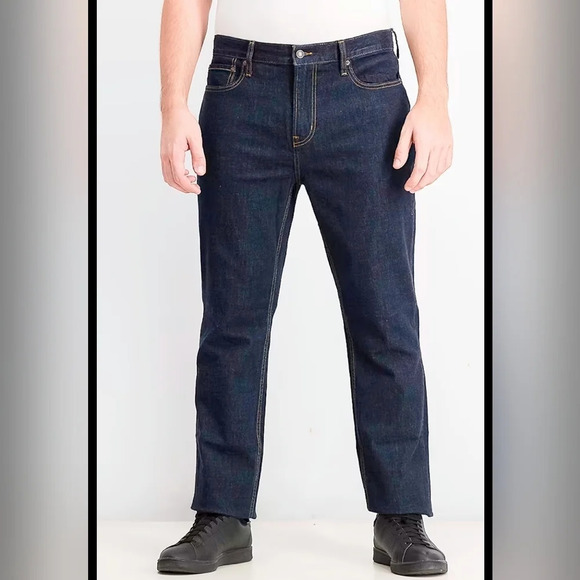 OLD NAVY LOOSE STRAIGHT LEG DARK WASH JEANS Mens Size 36 - Picture 1 of 8